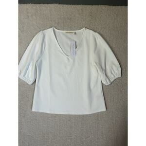 Soft Surroundings Womens Size Petite Large White Tabitha Puff Sleeve Spring